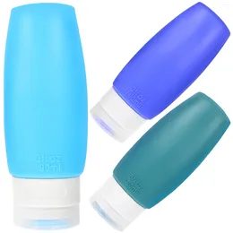 Garrafas de armazenamento 3 Pcs Viagem Higiene Pessoal Tamanho Shampoo Recipiente Flor Azul Pequenos Recipientes