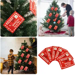 عيد الميلاد الأحمر غير المنسوج مظروف القماش قلادة شجرة عيد الميلاد معلقة للمنزل ديكور عيد الميلاد العام الجديد 2024 هدايا المهرجان