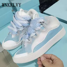 Women's transparent PVC lace up flat shoes comfortable and breathable sports shoes casual fashionable unisex spring and autumn new product series