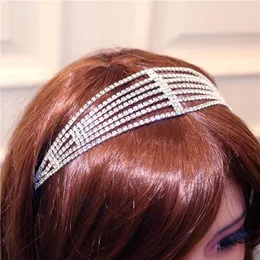 Hair Clips Rhinestone Fable Hairband Temperamento requintado Princesa elástica Multilayer Headwear Fashion Holiday Presente Acessórios