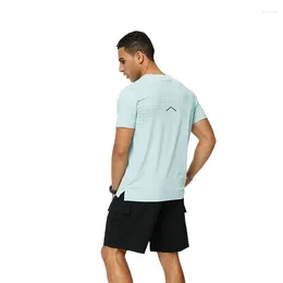 Erkek Tişörtleri Yaz Lu Sports Kısa Kollu T-Shirt Hızlı Kurutma Fitness Giysileri Çalışan Eğitim Yuvarlak Boyun Külotu Gündelik Top