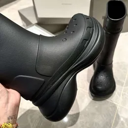 발목 부츠 Balencieshoes Rain Boots 두꺼운 밑창 슬립 고무 거품 야외 기사 부츠 L46ZL