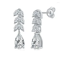 Boucles d'oreilles E3-0063 Lefei mode à la mode classique luxe Moissanite conception oeil feuille goutte d'eau boucle d'oreille pour les femmes argent 925 bijoux de fête