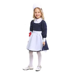 Halloween Costume Women Designer Cosplay Costume Halloween Children's Clothing Nurse Role Play Game Uniform Girl Blue And White Maid Nurse Skirt