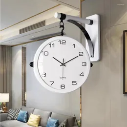 Wall Clocks Living Room Clock Decoration Hand Gift Unique Art Elegant Hooks Round Modern White Movement Wanduhr Home Decor