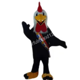 Desempenho novo adulto preto galo mascote trajes carnaval tema fantasia vestido de publicidade ao ar livre roupa terno