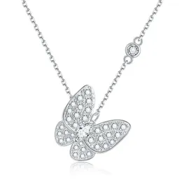 Ожерелья с подвесками Follow Cloud Butterfly Ожерелье Кулон из белого золота 18 карат с покрытием из стерлингового серебра 925 пробы для женщин Ювелирные изделия для свадебной вечеринки 231020