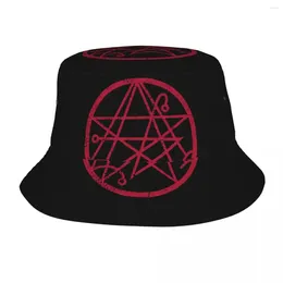 Basker sommar nekronomicon hink hatt för unisex call of cthulhu streetwear foldble bob fiske flickor pojkar sol