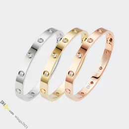 Designer-Armband-Schmuck Designer für Frauen Schraubenarmband 10 Diamanten Titanstahl Armreifen Gold.Geschäft/21417581