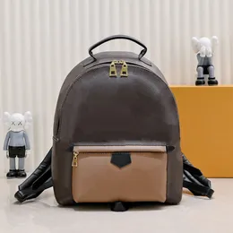 حقيبة ظهر مصمم Palm Springs Mini Backpack Women Satchel Bag Crossbody Bag Bag Bag Canvas Cloted Colored Cowhide Leather Trim Lining 3 أحجام