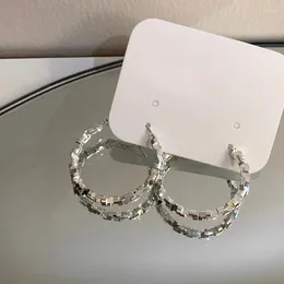 Orecchini a cerchio Vintage color argento in metallo a forma di C semicircolare per le donne 2023 orecchini di moda gioielli accessori di lusso per feste