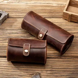 Card Holders Arrivals Leather Watch Case Three Round Buckle Bag Outdoor Convenient Type Couple Storage Box For Es