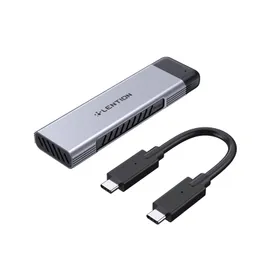 Lention USB C till NVME SATA M.2 SSD -kapsling, USB 3.1 Gen 2 M Key BM Nyckelhårddiskadapter, stöder UASP för SSD -storlek 2280/260/2242/2230, kompatibel MAC OS, Windows, mer