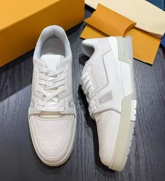 Vintage Sneakers Shoes Men Grained Calf Leather Rubber Sole Abloh Basketball Lace-up Party Wedding Trainers Virgil Luxury Skateboard Walking EU38-46