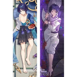 Gioco Cosplay Genshin Impact Wanderer Scaramouche Hing Body Dakimakura Cuscino Federa a doppia faccia