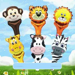 زخرفة الحفلات Yada Cartoon Lion Tiger Zebra شكل حيوان بالون زخارف احتفال الأطفال البالونات اليد البالغة BN200010