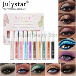 Eye Shadow Glitter Liquid Set Eyeliner Durable Waterproof Gold Shimmer Matte Silkworm EyeShadow Makeup Beauty 10 Colors 231023