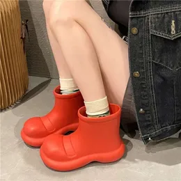 Ankle boots balenciashoes Brown Sugar Fruit Color Rain Boots Anti slip Waterproof Thick Sole Student Short Sleeve Boots PQMCL