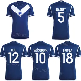 فريق النادي Girondins de Bordeaux Jersey 23-24 Soccer 5 Barbet 30 Davitashvili 17 Elis 10 Weissbeck 20 Dias 9 Vipotnik Pitu Straczek Livolant Badji Football Kits