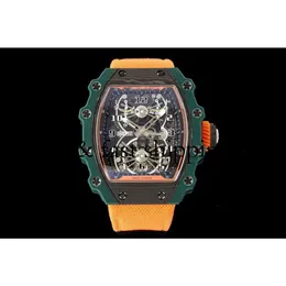 Rm021-02 SUPERCLONE Active Tourbillon Relógios Tourbillon Relógio de Pulso Designer Relógio Suíço Movimento Padrão Rm21 Titânio Cerâmica Carbono 398 montres de luxe