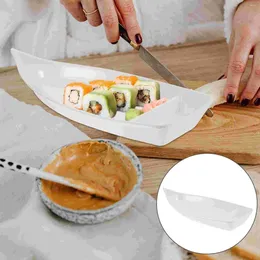 مجموعات أدوات المائدة الطبقات السيراميك صينية الأسلوب الياباني الأدوات المائدة المأكولات البحرية حامل السباغيتي على شكل قارب تقديم أبيض