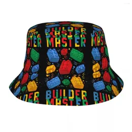 Berets Brick Builder Blocks Master Bucket Hat Vocation Houghter Merch Fishing Cap for Outdoor Sport Men Boonie