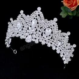 Luxury Water Drop Crystal Tiara Crown For Women Girls Wedding Korean Elegant Princess Bridal Hair Dress Accessories