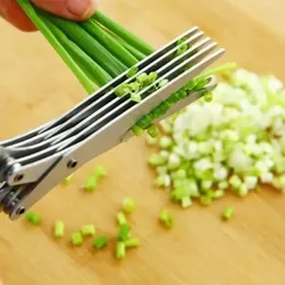 Fruit Vegetable Tools Muti Layers Kitchen Scissors Stainless Steel Cutter Scallion Herb Laver Spices cooking Tool Cut Accessories 231023