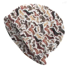 Berets Dachshunds 또는 Sausage Dogs Bonnet Beanie Knitting Hat Fashion Unisex 성인 Kawaii Wiener 강아지 겨울 따뜻한 두개골 Beanies Caps