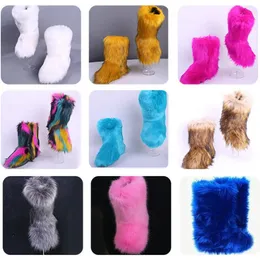 Buty dla dzieci buty zimowe faux futra malucha dziewczyna botki moda kolorowe futra dzieci kostki śnieżne buty ciepłe buty dziewczyny csh954 231023