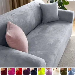 Stol täcker elastisk sammet soffa för vardagsrum allinclusive plysch soffa stretch modern fåtölj för hem 1234 säte 231023
