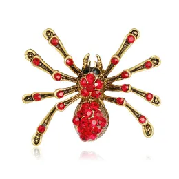 Pins broches atacado mulheres cristal grande aranha pino broche pingente halloween traje jóias acessórios feminino animal entrega gota dh95b