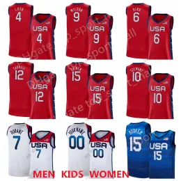 PERSONALIZZATO Maglie da basket Donna US Basket Estate 15 Brittney Griner Jersey 10 Breanna Stewart 4 Jewell Loyd 9 A'ja Wilson 6 Sue Bird 12