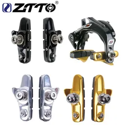 Bike Groupsets ZTTO 1Pair Bicycle Brake Pads C-Brake Shoes On For Fixed Gear MTB Road Bike Brake CNC Aluminum Alloy Rubber Block Wear-resistant 231023