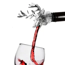 Bar Tools Lmetjma rostfritt stål hjort stag huvud vin hällare unika flaskstoppare luftare kc08181 231023