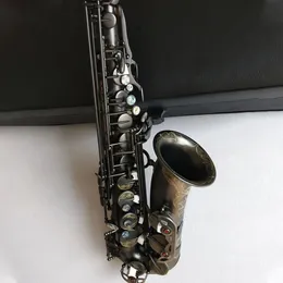 Saxofone alto profissional, preto, níquel, dourado, fosco 992, tipo Eb, cor atualizada, teclas abalone, esculpido profundamente, instrumento de sax alto