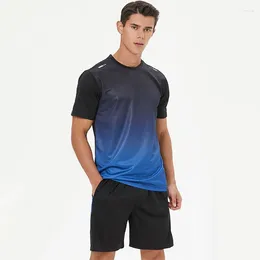 T-shirt da uomo Set sportivo Attrezzatura da corsa estiva T-shirt a maniche corte ad asciugatura rapida Tuta da fitness