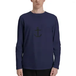 Men's Polos Nautical Anchor Long Sleeve T-Shirts Blank T Shirts Man Clothes Customized Slim Fit For Men
