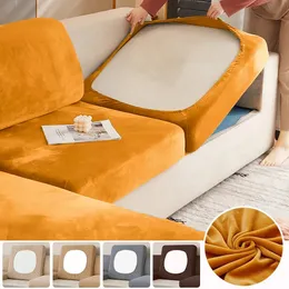 Chair Covers Elastic Velvet Sofa Seat Cushion Cover For Living Room Furniture Protector Removable L Shape Corner Armchair 231023