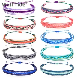 Nowy styl bohemiczny tkany Lucky Voso Bransoletka wielokolorowa woskowa lina dziewczyna przyjaźń Twist Braid Bracelets Regulowane Akcesoria biżuterii Hurtowe