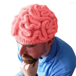 Bérets mode drôle Halloween fête tricoté à la main personnalité cerveau chapeau enfants adultes Crochet Beanie Cool cerveau casquette