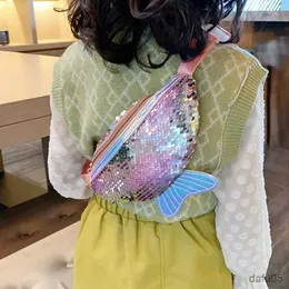 Borse Borsa Moda Bambini Pacco di paillettes per ragazza Portamonete estivo Borsa piccola da cintura Marsupio a sirena lucido Borse da spiaggia per bambini