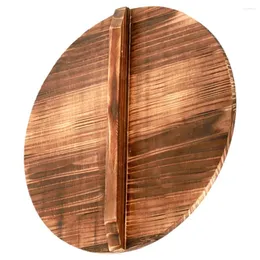Tazze Copri Wok spesso Coperchio in legno Strumenti Pentola in legno Padella per la casa Utensili da cucina per la casa
