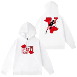 Vlone New Men's Hoodie Men's Fashion Wear Wear Men's Spring and Autumn Personality Mönster Långärmad ungdoms mångsidig personlighetstopp