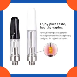 Fast Ship A13 Carts Vape Cartridge 0.5ML 1.0ML Atomizer Press In Mouthpiece Pyrex Glass Tank Ceramic Coil Thick Oil 510 Vaporizer Pen with 100 strains Package In Stock