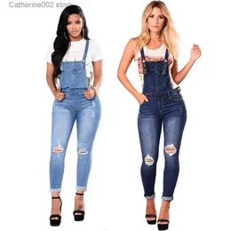 Jeans de mujer 2023 Jeans de mujer de talle alto recto flaco elástico pantalón streetwear damas agujero lavado vendaje denim lápiz pantalones pantalones t231023