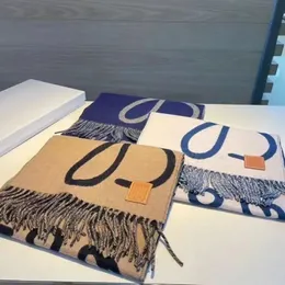 Designer halsdukar trendiga bokstaven jacquard lång halsduk dubbel sida färg kvinnor kashmir wrap gåva