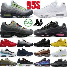 Running Shoes Box 95s مع Max 95 Triple Black White Red Og Neon Midnight Midnight Navy Pink Beam Aegean Sequoia Glass Blue Dark Dark Men Women Sport