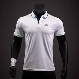 Camicie casual da uomo J Lindeberg T-shirt da uomo Bavero Cuciture Polo Uomo Alta qualità Pullover estivo a maniche corte Top Slim Fit Abbigliamento da golf 231023