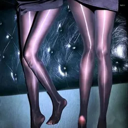 Party Supplies XL Plus Size 8D Oil Shiny Transparent Tights Sexy Open Crotch Pantyhose Glossy Smooth Anti Hook Stockings Hosiery